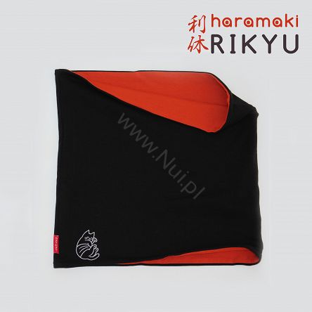 Haramaki - MakiMaki - ocieplacz, ogrzewacz, ochraniacz.  RIKYU (czarny + czerwony pomarańcz)