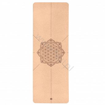 MATA KORKOWA do jogi BLUME FLOWER OF LIFE 4,0 mm, 185cm x 66cm, mata do yogi z korka, natural cork 